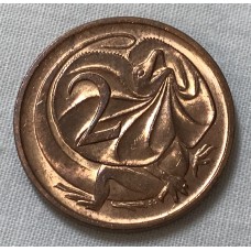 AUSTRALIA 1982 . TWO 2 CENTS COIN . FRILLED NECK LIZARD